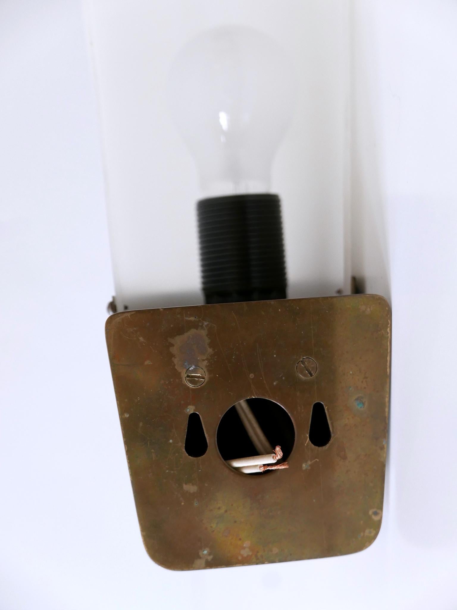 Large Mid-Century Modern Brass & Acrylic Wall Light or Sconce Germany 1950s For Sale 9