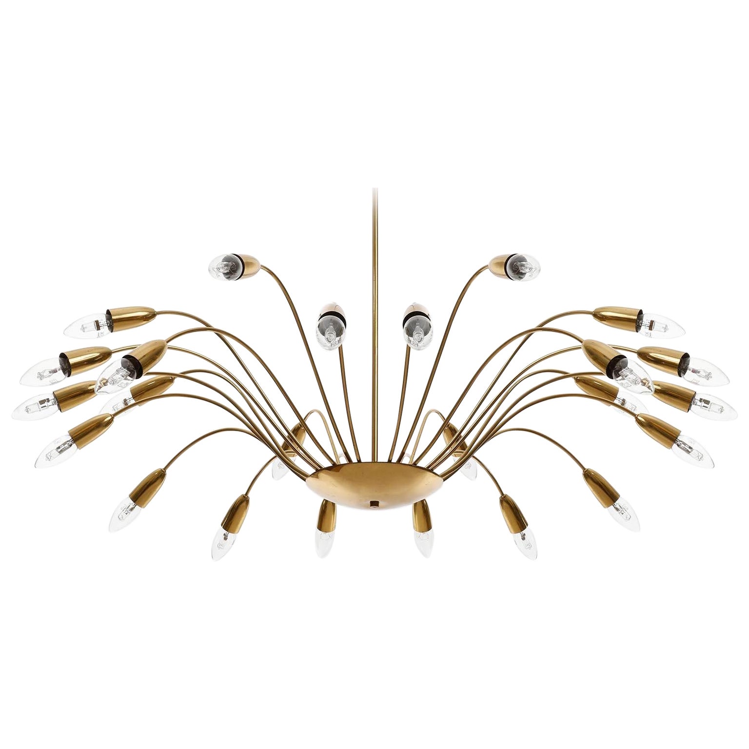 Large Mid-Century Modern Brass Sputnik Spider Chandelier Pendant Light, 1960s