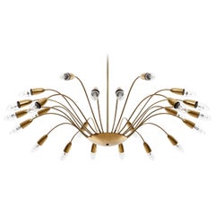 Große moderne Sputnik-Spinnen-Kronleuchter-Hängelampe aus Messing, Mid-Century Modern, 1960er Jahre