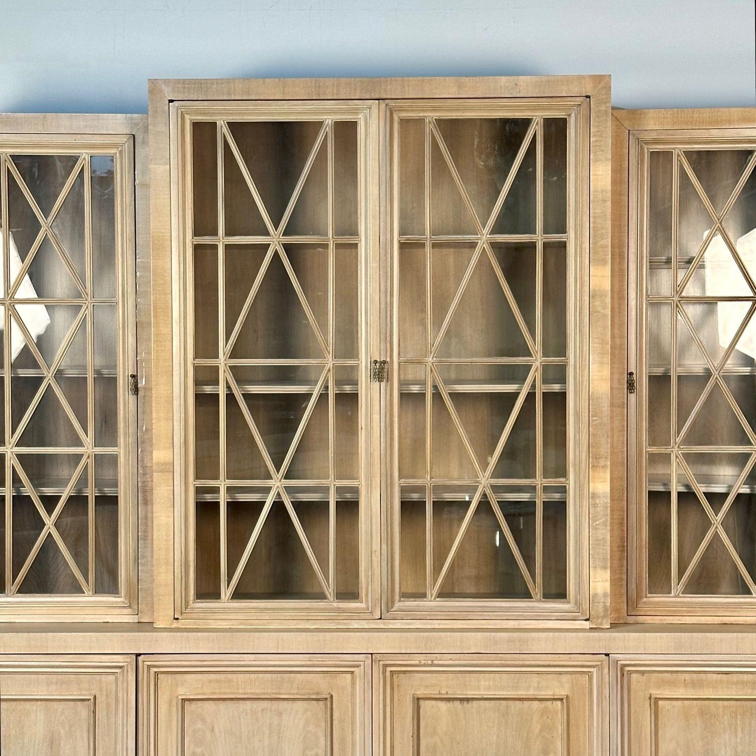 Large Mid-Century Modern Breakfront / Bookcase / Cabinet, Light Oak For Sale 5