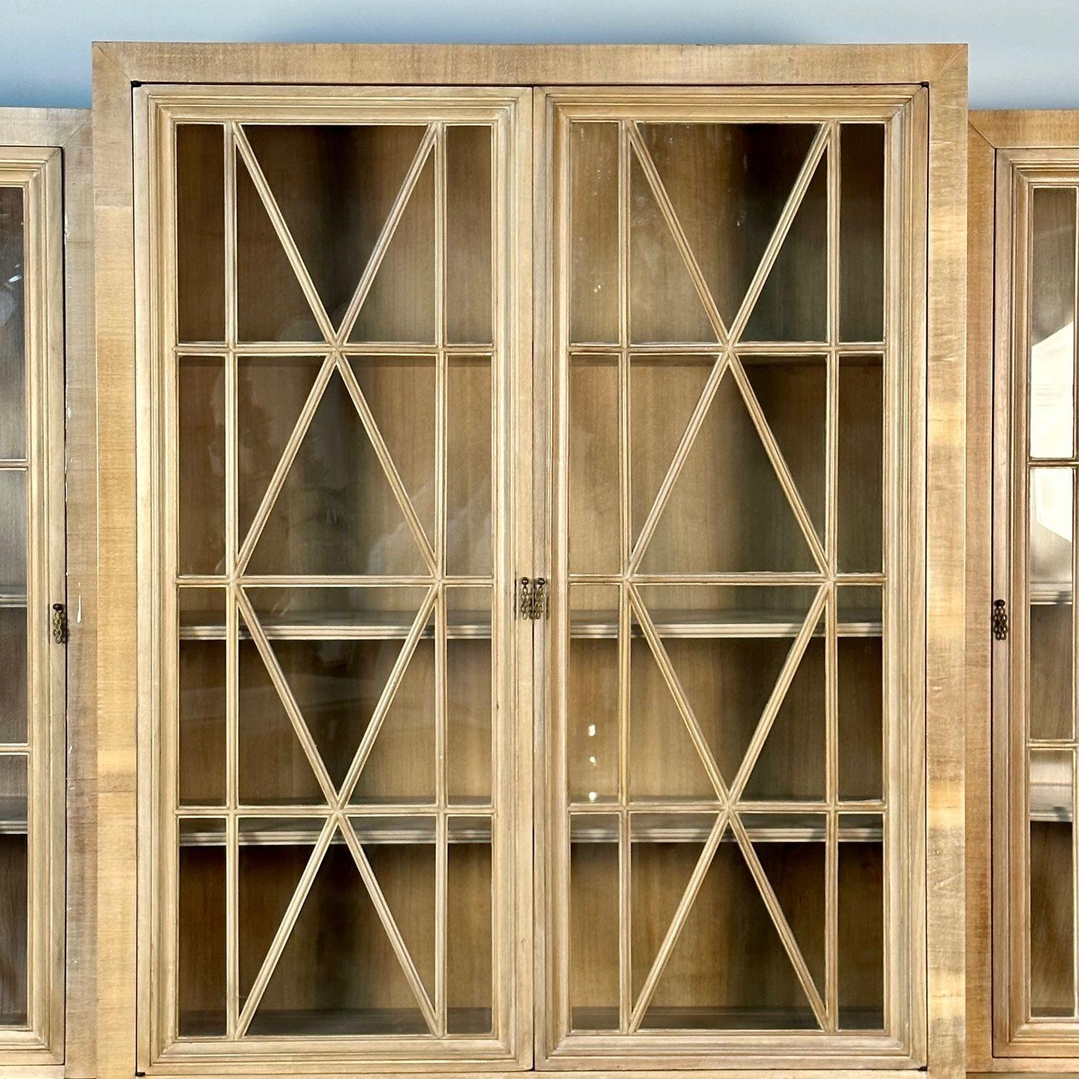 Large Mid-Century Modern Breakfront / Bookcase / Cabinet, Light Oak For Sale 6
