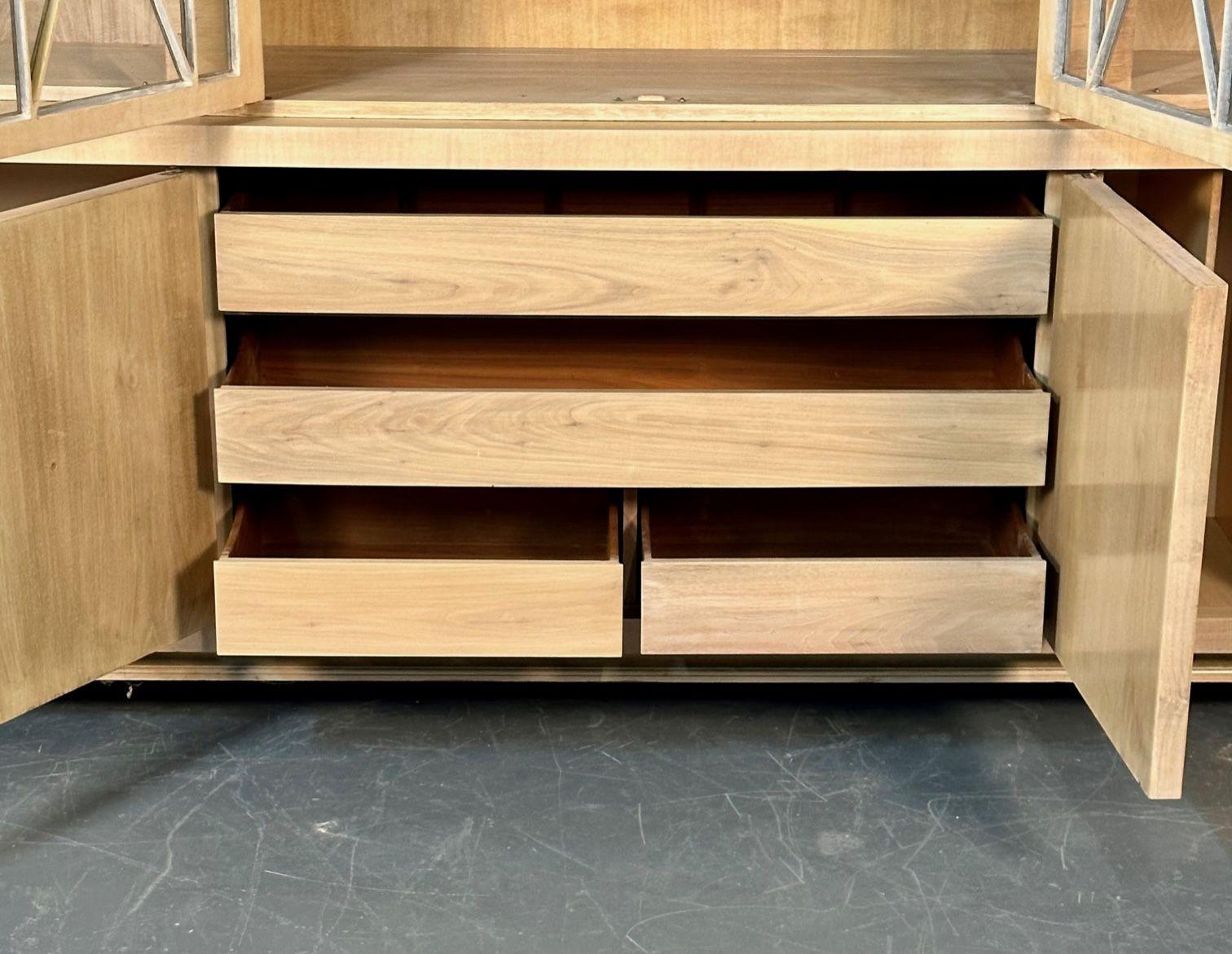 Large Mid-Century Modern Breakfront / Bookcase / Cabinet, Light Oak For Sale 8