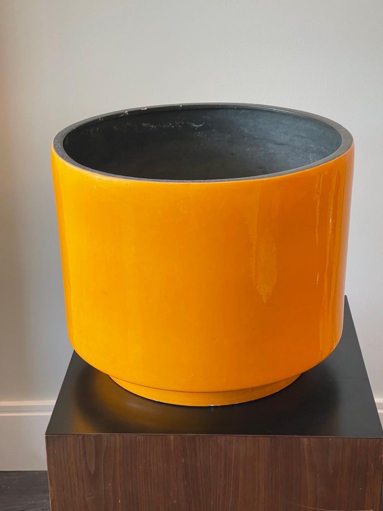 Picture Idea: Large Mid Century Modern Bright Orange Planter For Sale At
