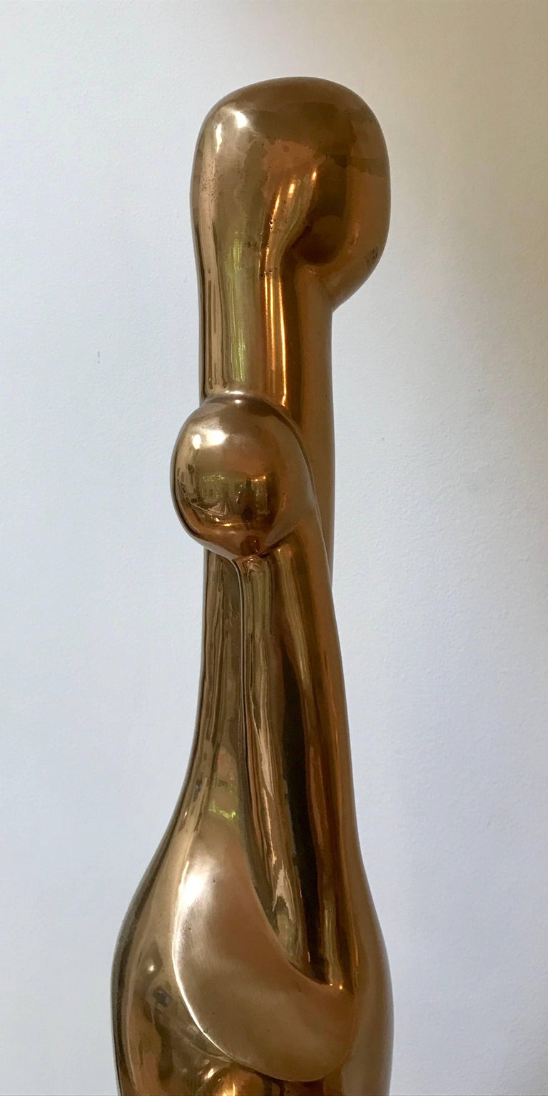 Large MidCentury Modern Bronze Sculpture Titled "Embrace" by Prince