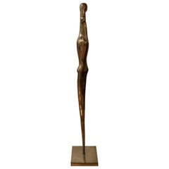 Large Mid-Century Modern Bronze Sculpture Titled "Embrace" by Prince Monyo