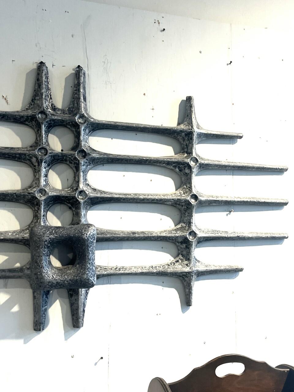 Large Mid Century Modern Brutalist Aluminum Sculpture For Sale 2