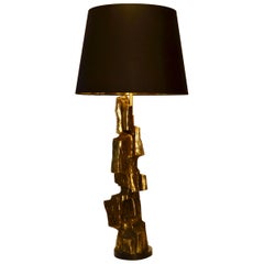 Used Large Brutalist Sculptural Table Lamp attributed to Tempestini