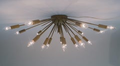 Large Mid-Century Modern Brutalist Sputnik Wall or Ceiling Lamp, 1950s, Italy