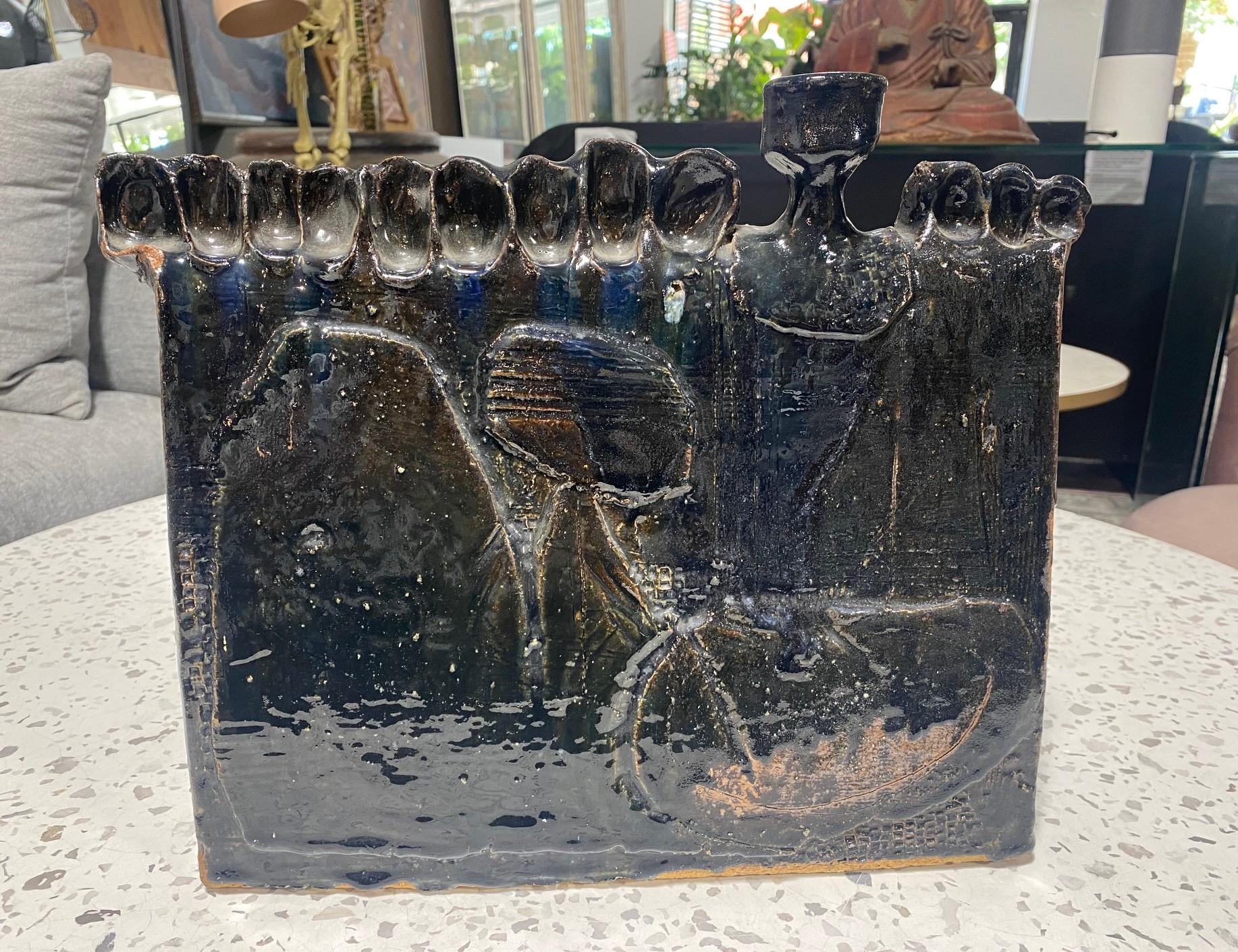 Large Mid-Century Modern Brutalist Voulkos Style Pottery Vase Vessel Sculpture For Sale 4