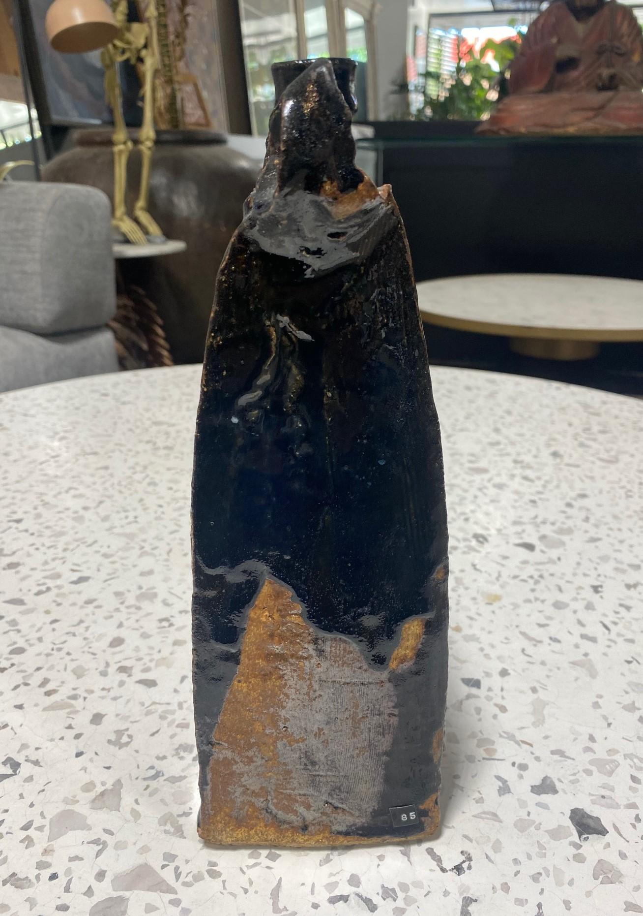 Large Mid-Century Modern Brutalist Voulkos Style Pottery Vase Vessel Sculpture For Sale 1