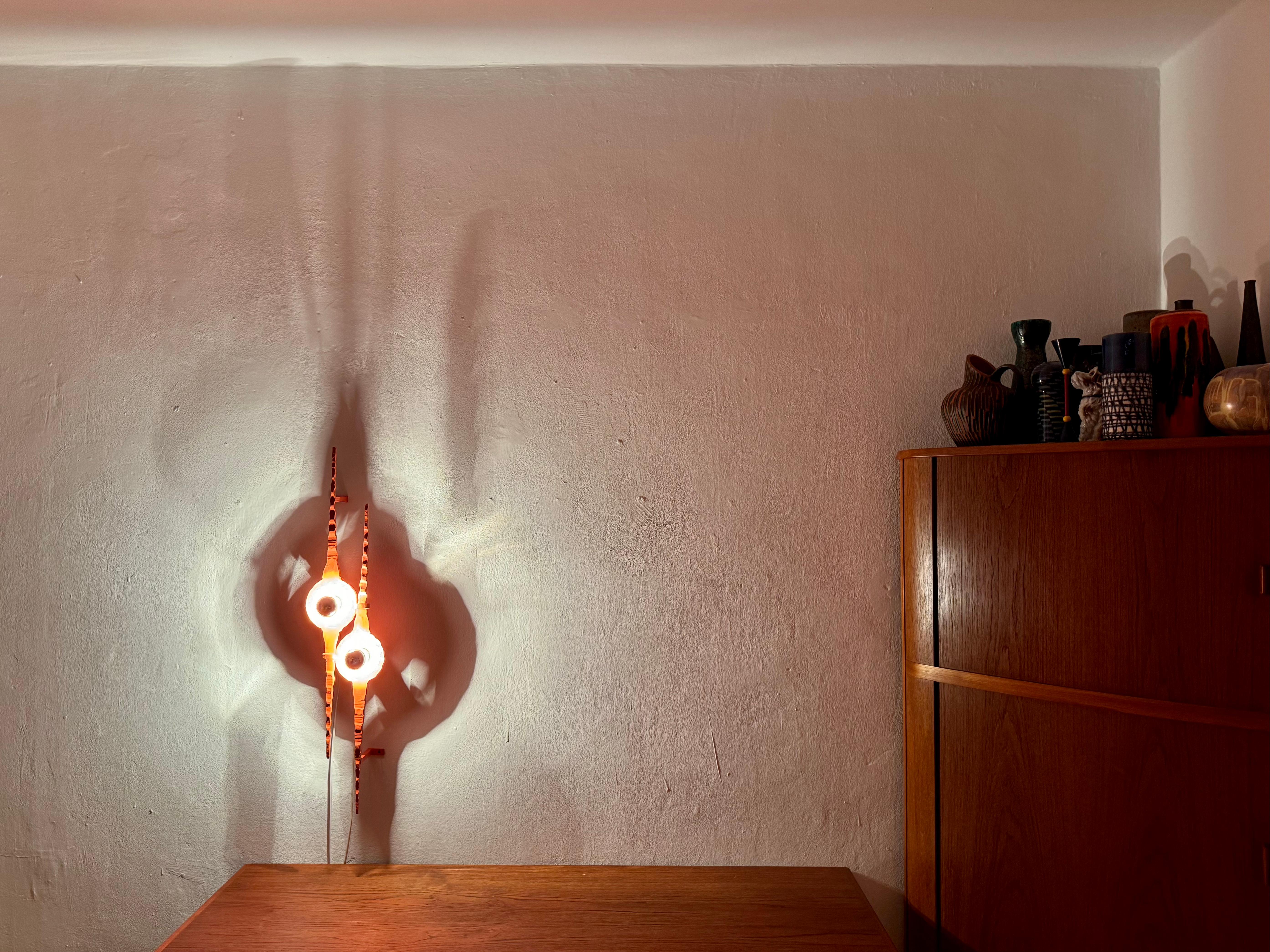 Large Mid-Century Modern Brutalist Wall Lamp or Iron Sculpture 3