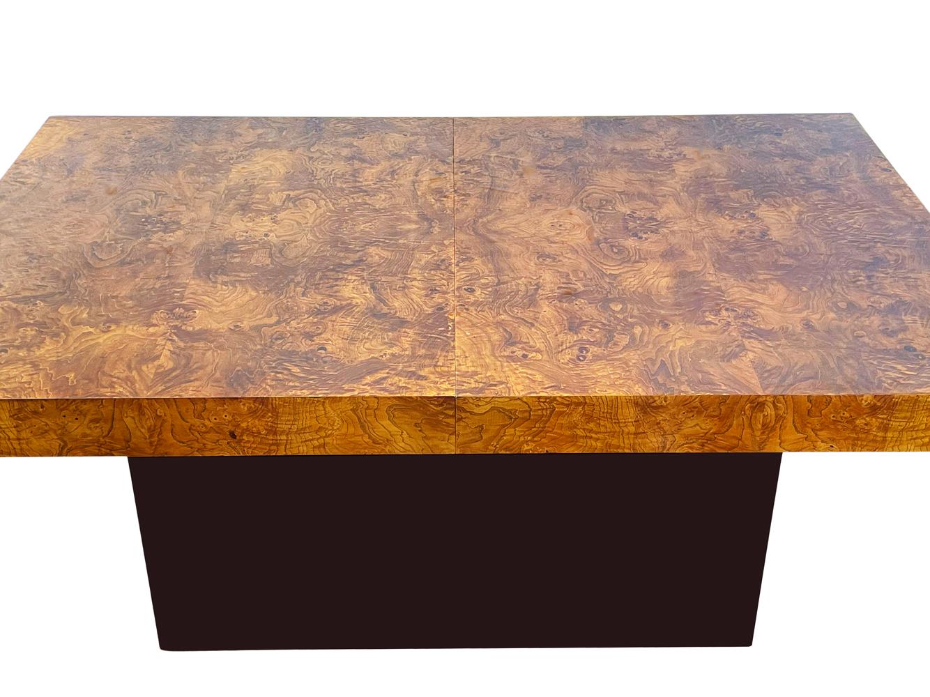 dark burl wood dining table