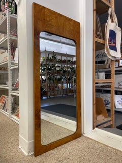 Large Mid-Century Modern Burl Wood Wall Mirror by Milo Baughman for Lane.