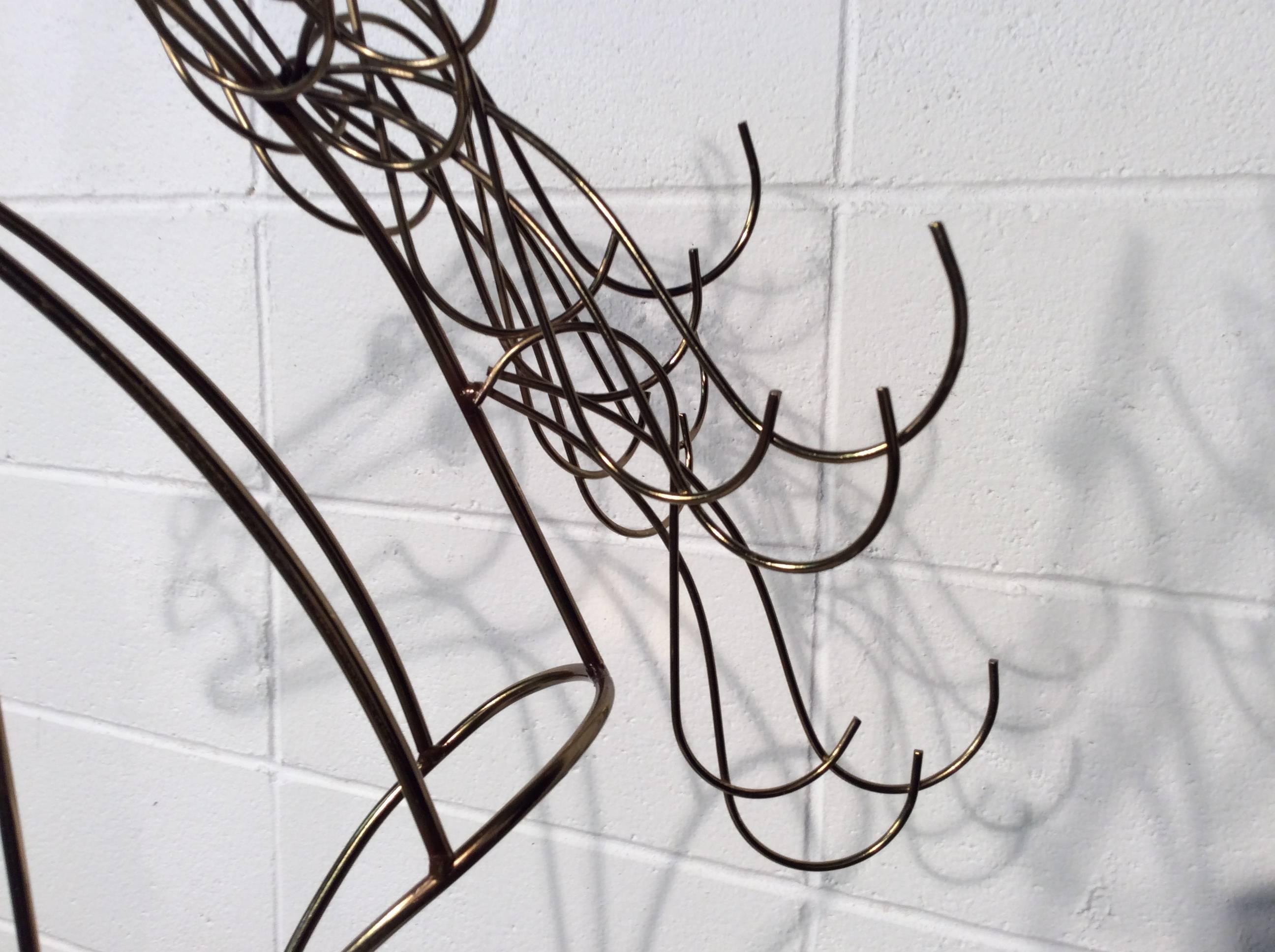 Large Mid-Century Modern C Jere Wire Horse Sculpture on a Black Marble Base 5