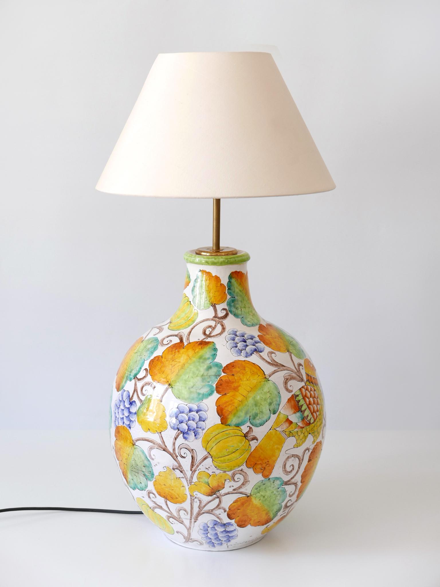Large Mid Century Modern Ceramic Table Lamp by Romano Innocenti Italy 1960s For Sale 3
