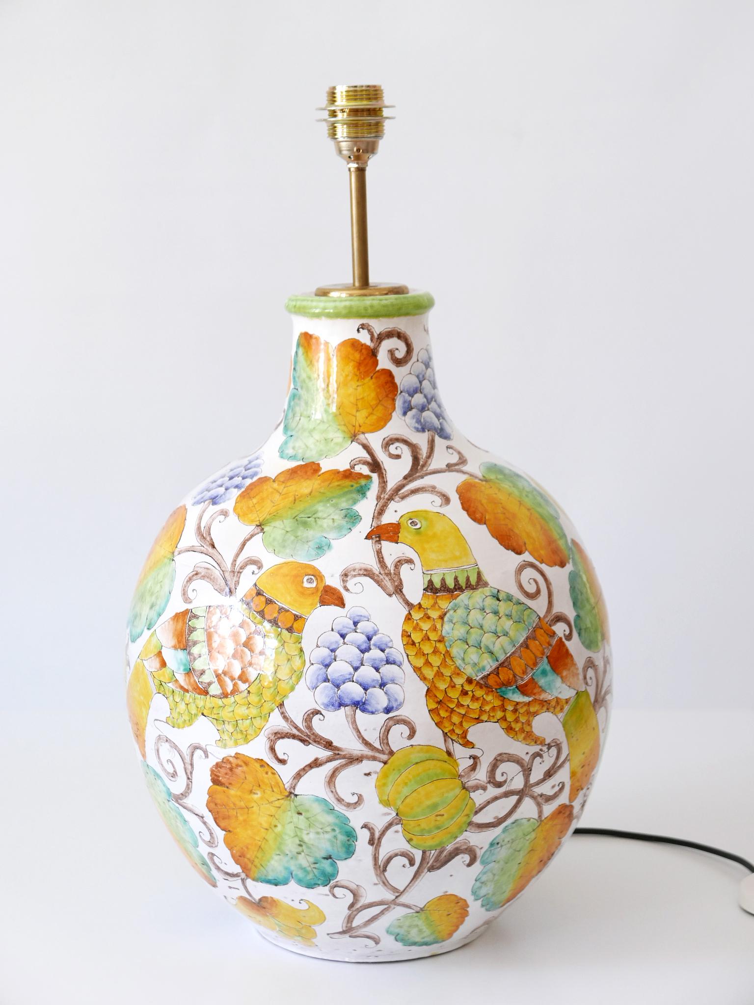 Large Mid Century Modern Ceramic Table Lamp by Romano Innocenti Italy 1960s For Sale 8