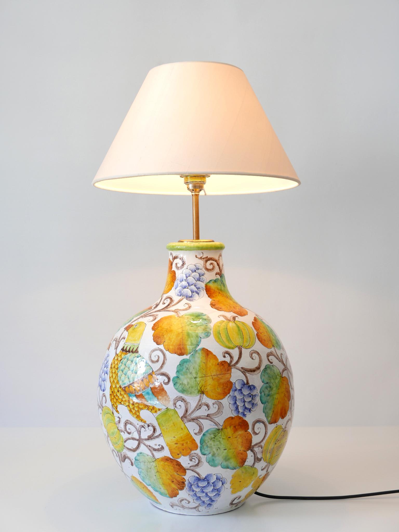 Large Mid Century Modern Ceramic Table Lamp by Romano Innocenti Italy 1960s In Good Condition For Sale In Munich, DE