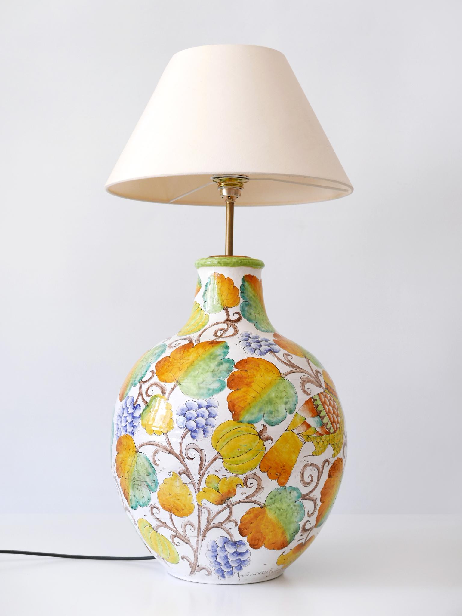 Large Mid Century Modern Ceramic Table Lamp by Romano Innocenti Italy 1960s For Sale 1