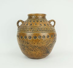 large mid century modern ceramic VASE abstract decor 1960s 70s