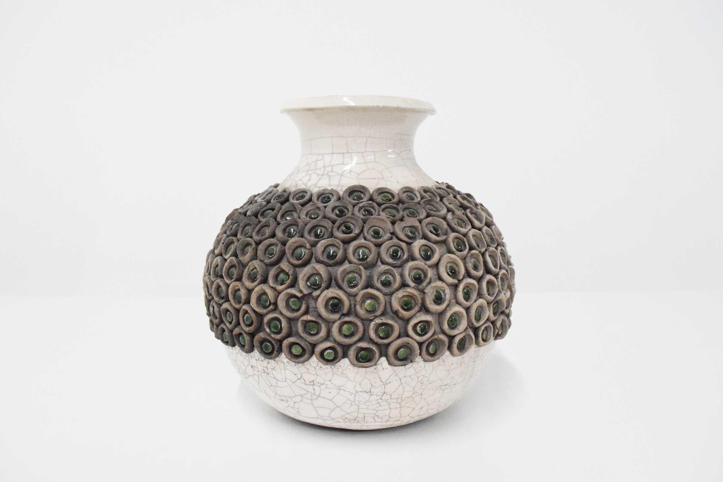 Large Mid-Century Modern Studio Ceramic Vase In Excellent Condition For Sale In Dallas, TX