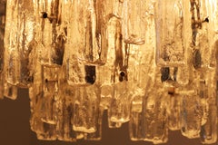 Large Mid-century modern chandelier ice glass from J.T. Kalmar 18 lights Austria