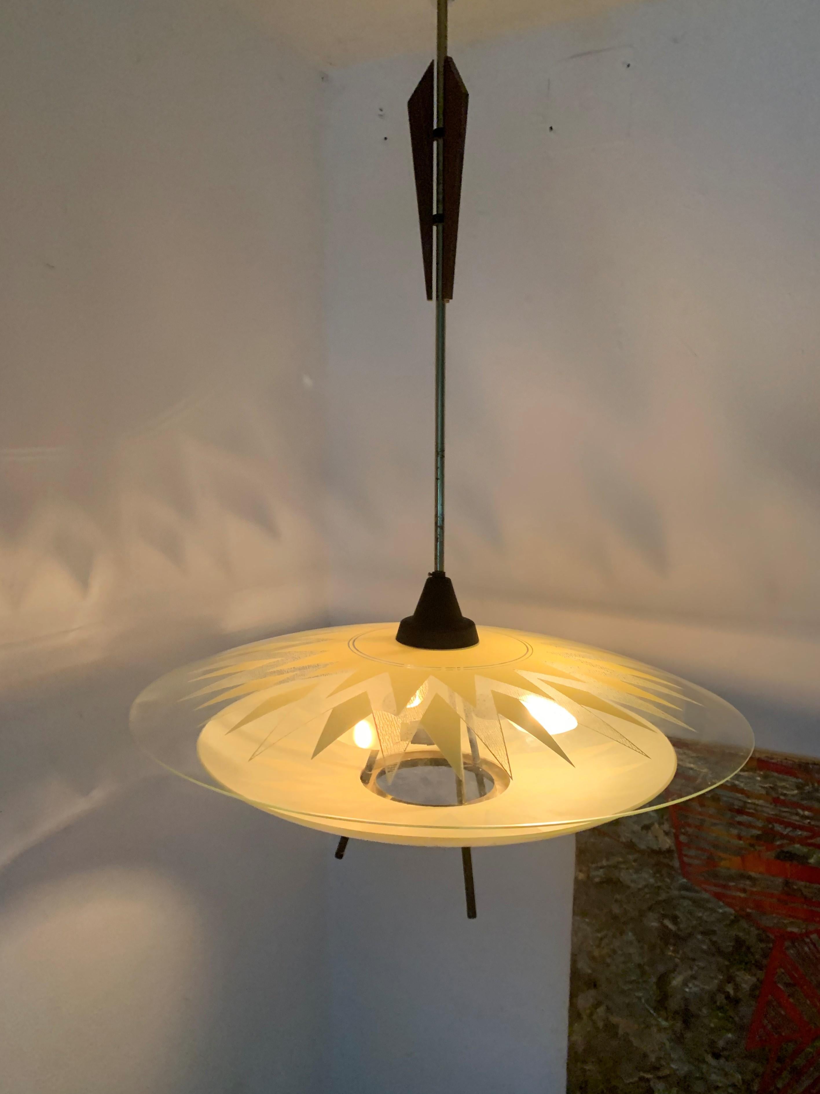 Large Mid-Century Modern Chandelier ITSO Fontana Arte, Italy, circa 1950 For Sale 2