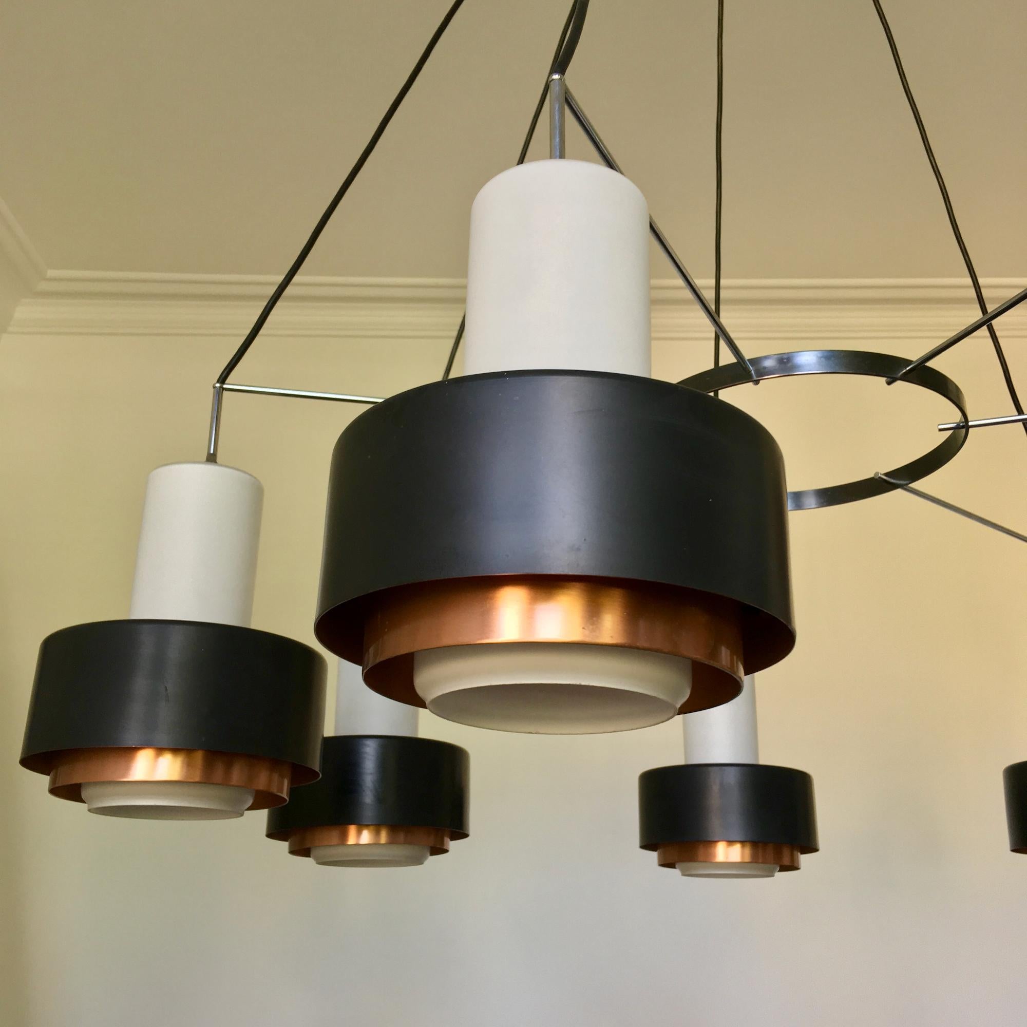 black and copper chandelier