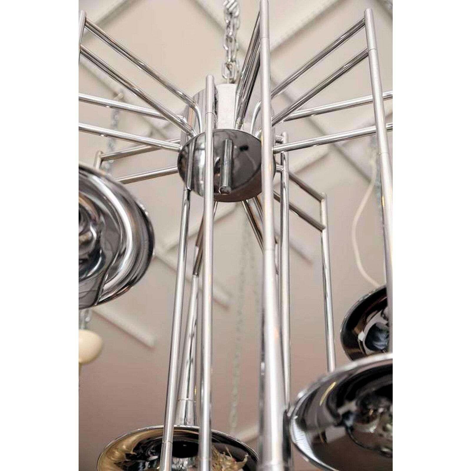 Late 20th Century Large Mid-Century Chrome Chandelier, by Reggiani For Sale