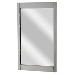 Large Mid-Century Modern Chrome Frame Mirror