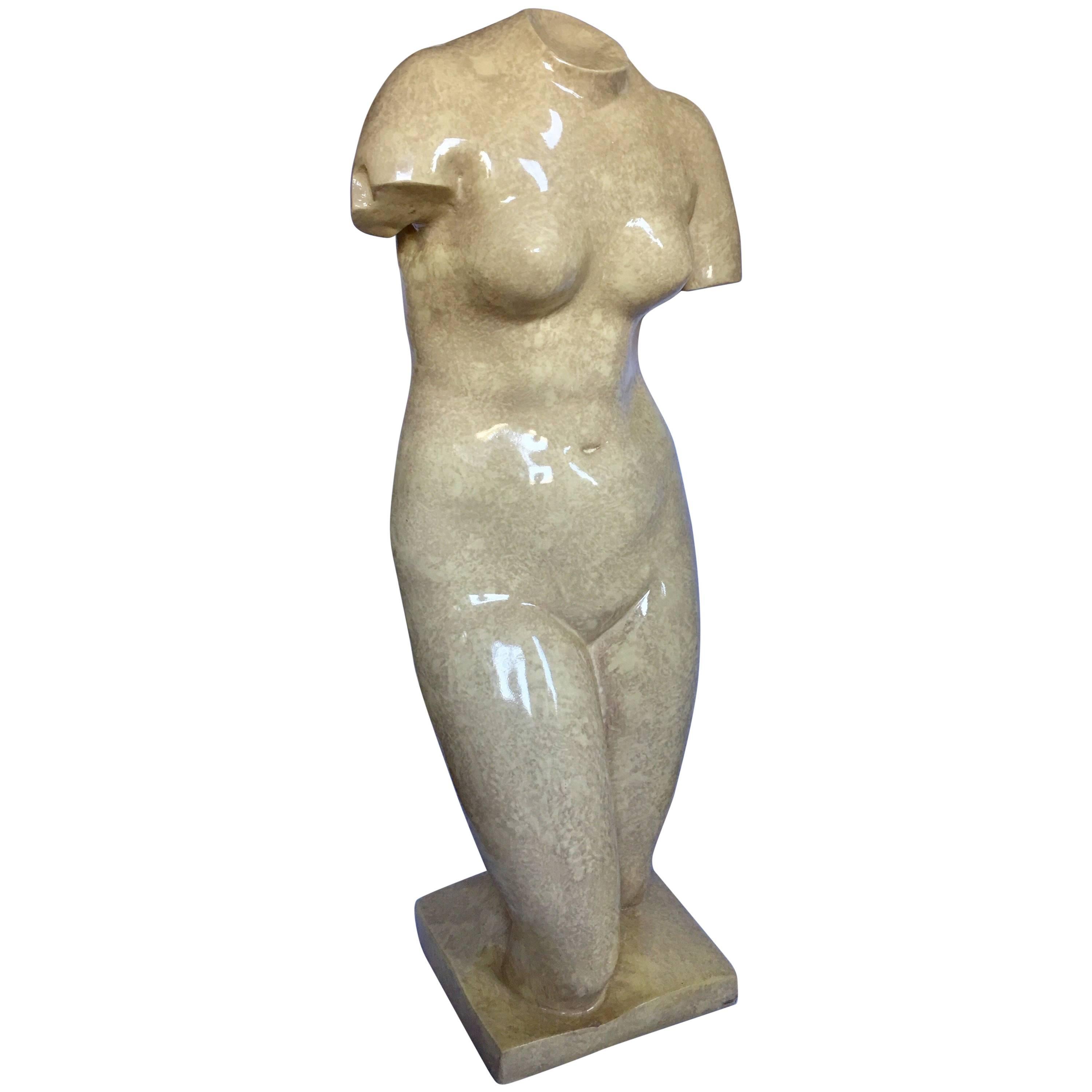 Large Mid-Century Modern Classical Form Plaster Sculpture