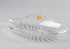 Large Mid-Century Modern Clear Crystal Bowl Made by Val Saint Lambert