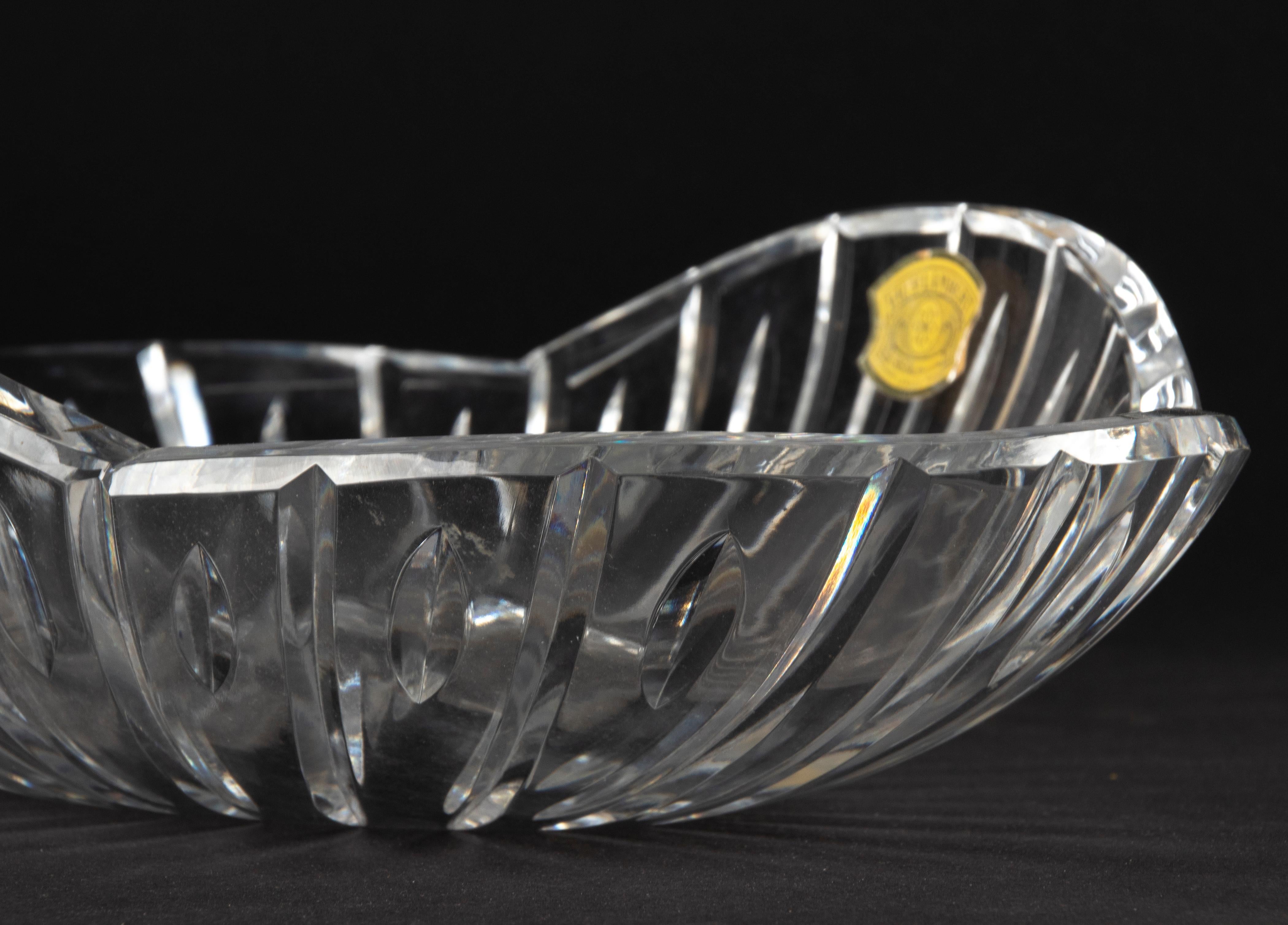 Mid-20th Century Large Mid-Century Modern Clear Crystal Bowl Made by Val Saint Lambert For Sale