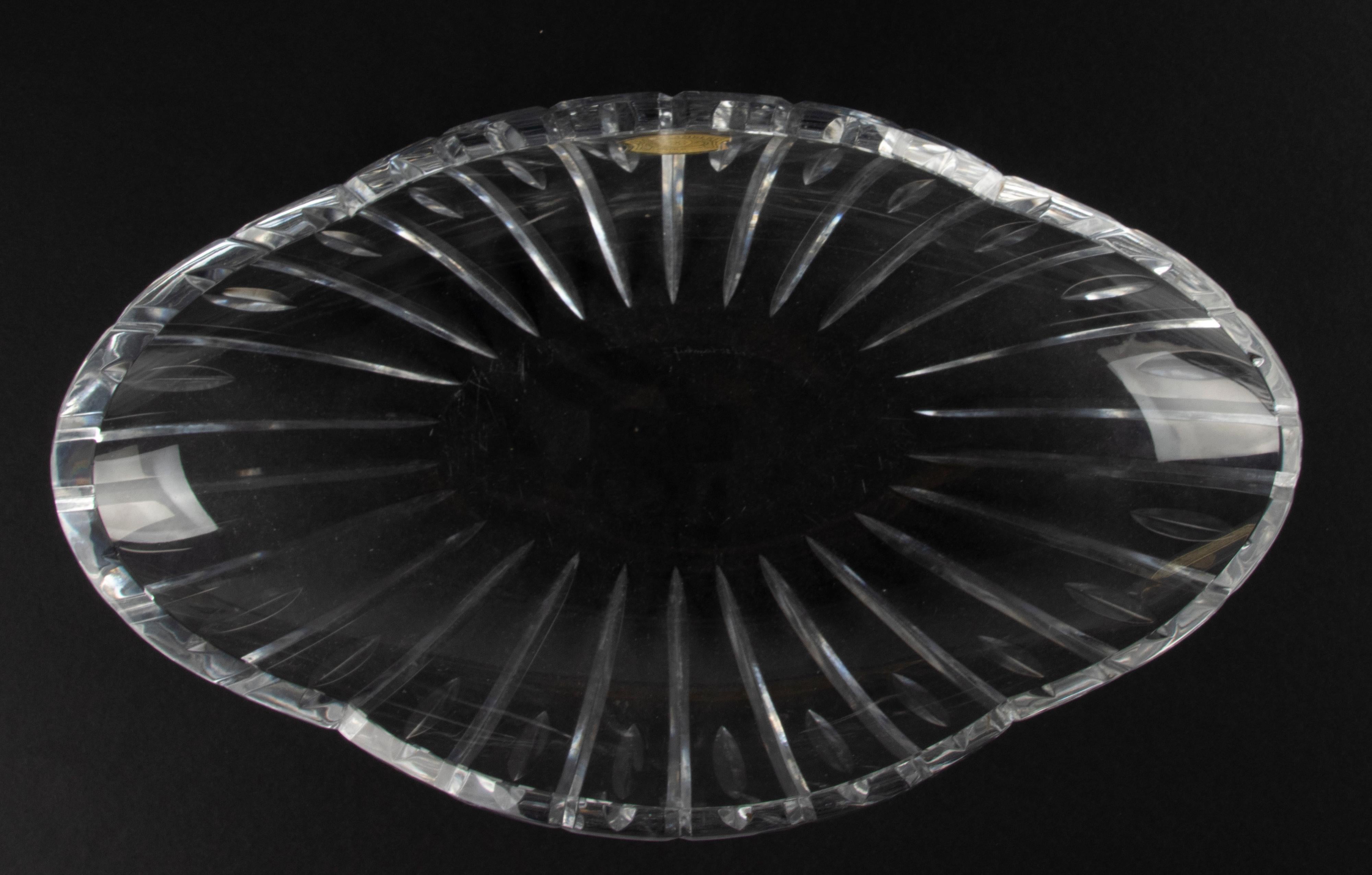 Large Mid-Century Modern Clear Crystal Bowl Made by Val Saint Lambert For Sale 3