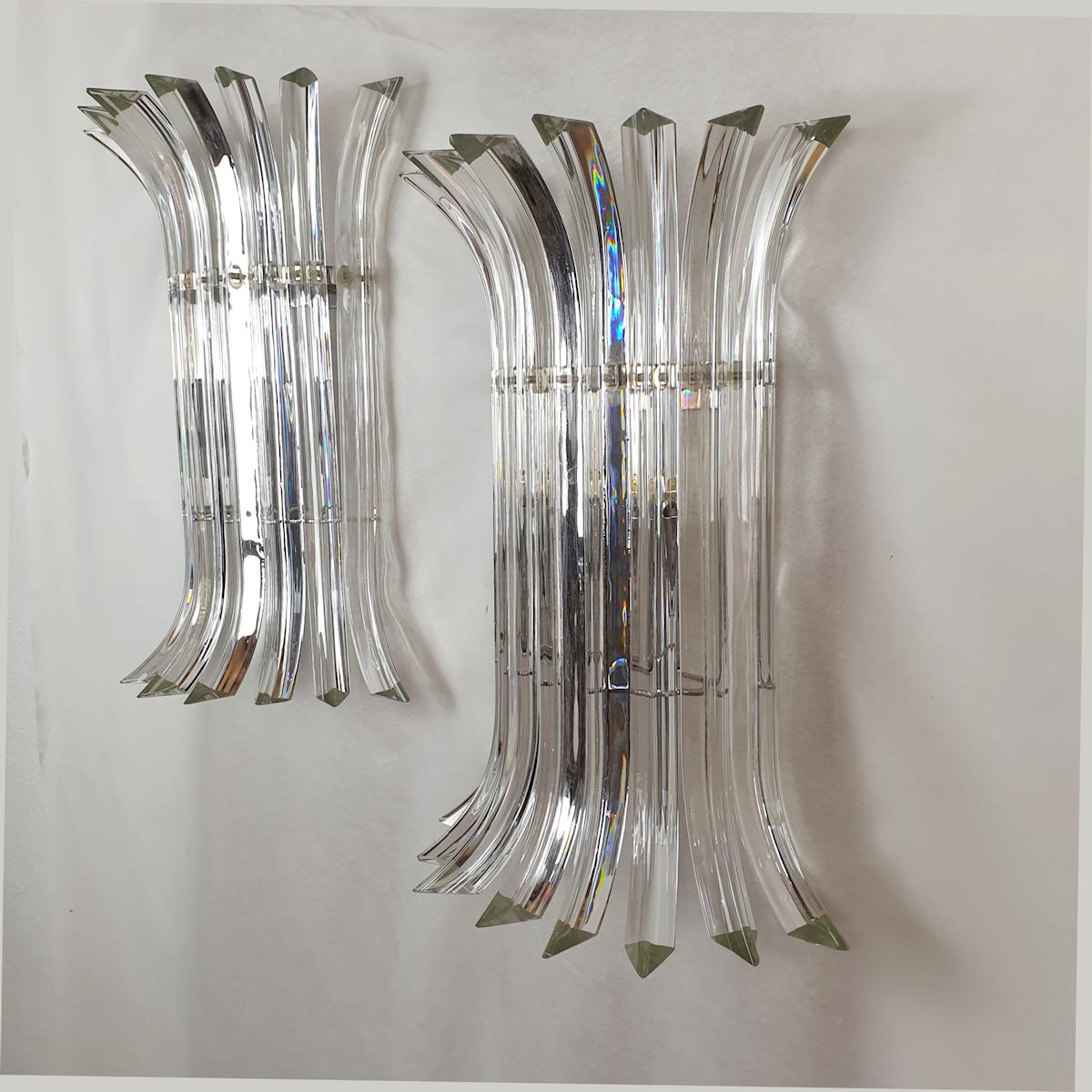 Mid-Century Modern Mid Century Murano Glass Sconces, by Venini  For Sale
