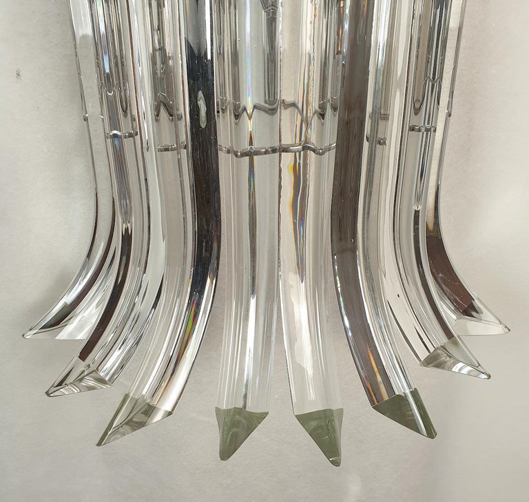 Late 20th Century Mid Century Clear Murano Glass Large Sconces, by Venini - set of four For Sale