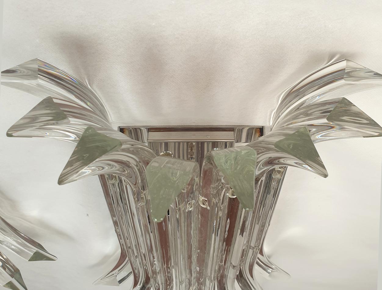 Chrome Mid Century Murano Glass Sconces, by Venini  For Sale
