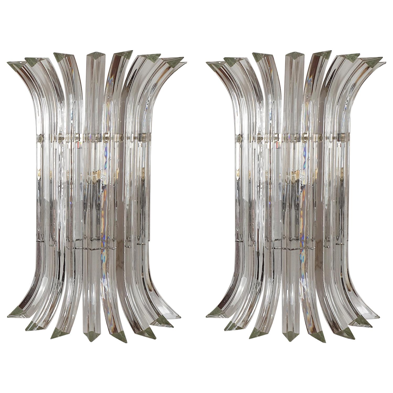 Mid Century Murano Glass Sconces, by Venini