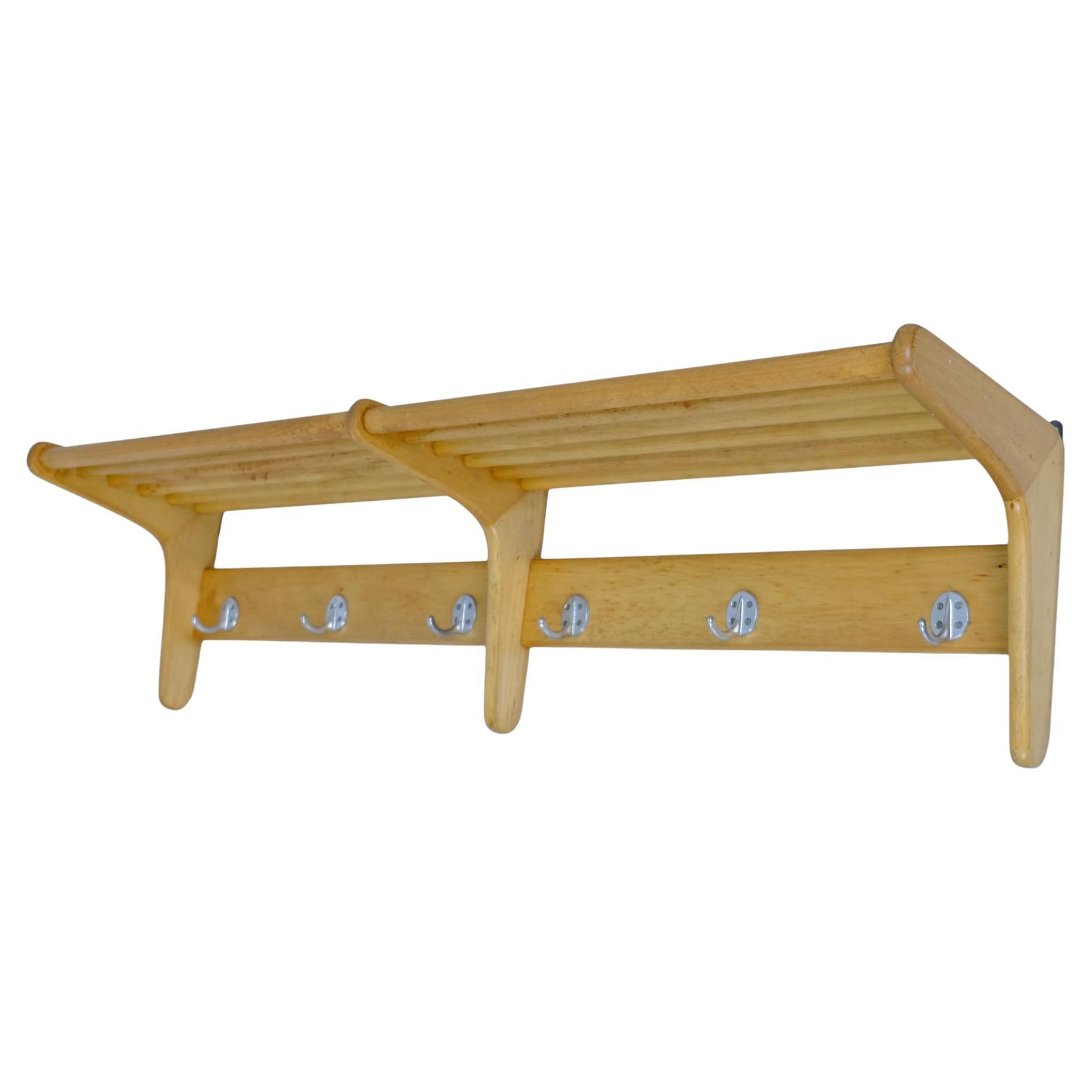 Large Mid-Century Modern Coat / Hat Rack in Birch, Vakiopuu, Finland 1950s