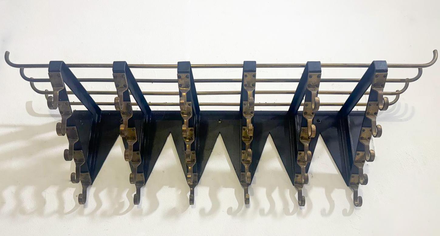 Italian Large Mid-Century Modern Coat rack, Brass, 1970s - 2 available For Sale