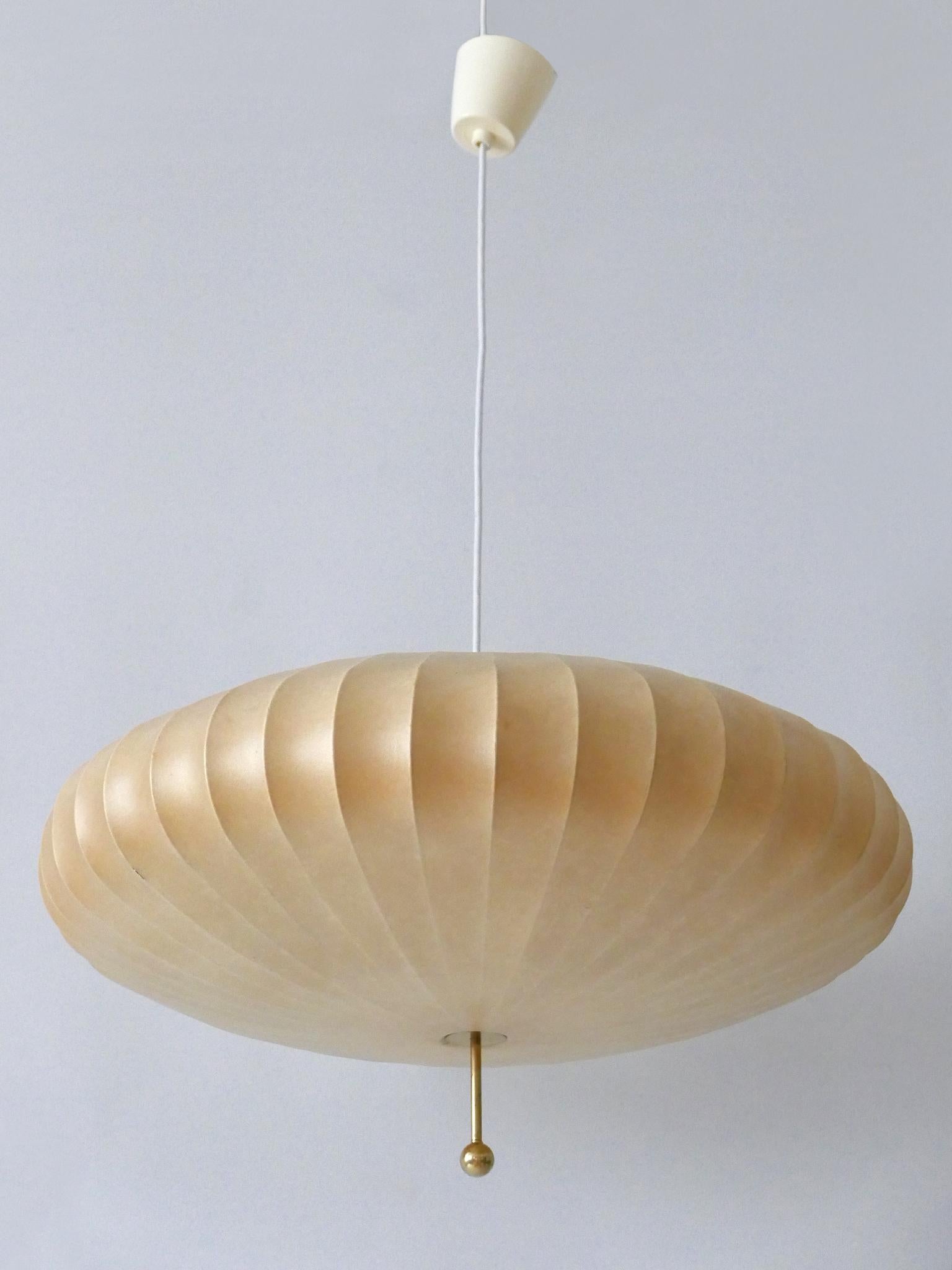 Large Mid-Century Modern Cocoon Pendant Lamp or Hanging Light by Goldkant 1960s 4