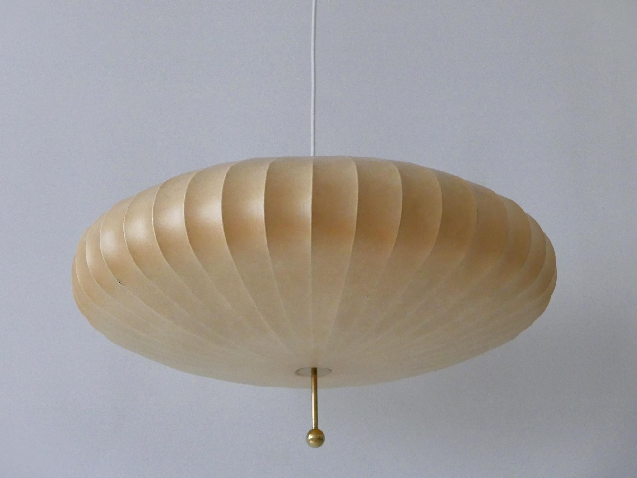 Large Mid-Century Modern Cocoon Pendant Lamp or Hanging Light by Goldkant 1960s 5