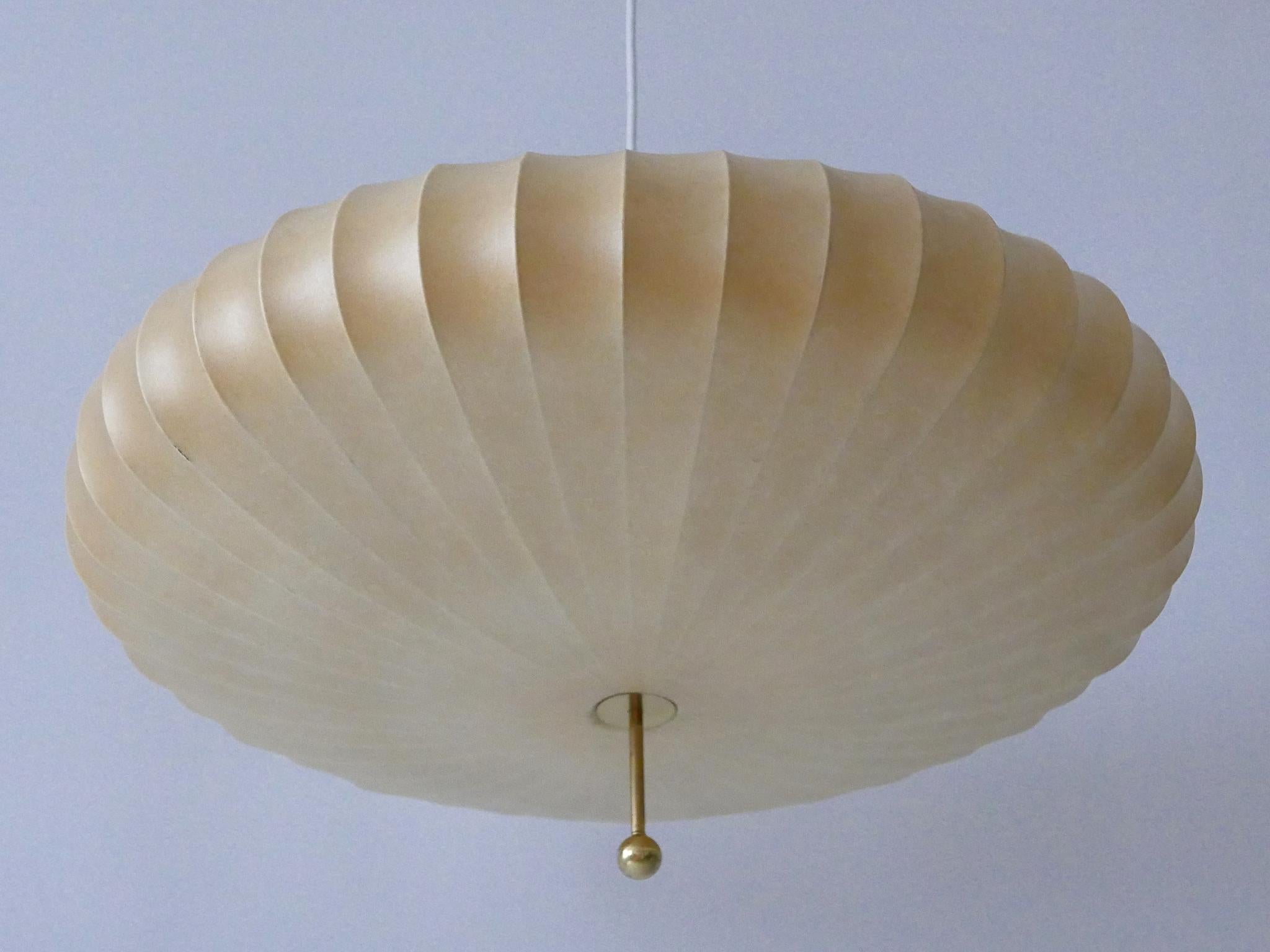 Large Mid-Century Modern Cocoon Pendant Lamp or Hanging Light by Goldkant 1960s 8