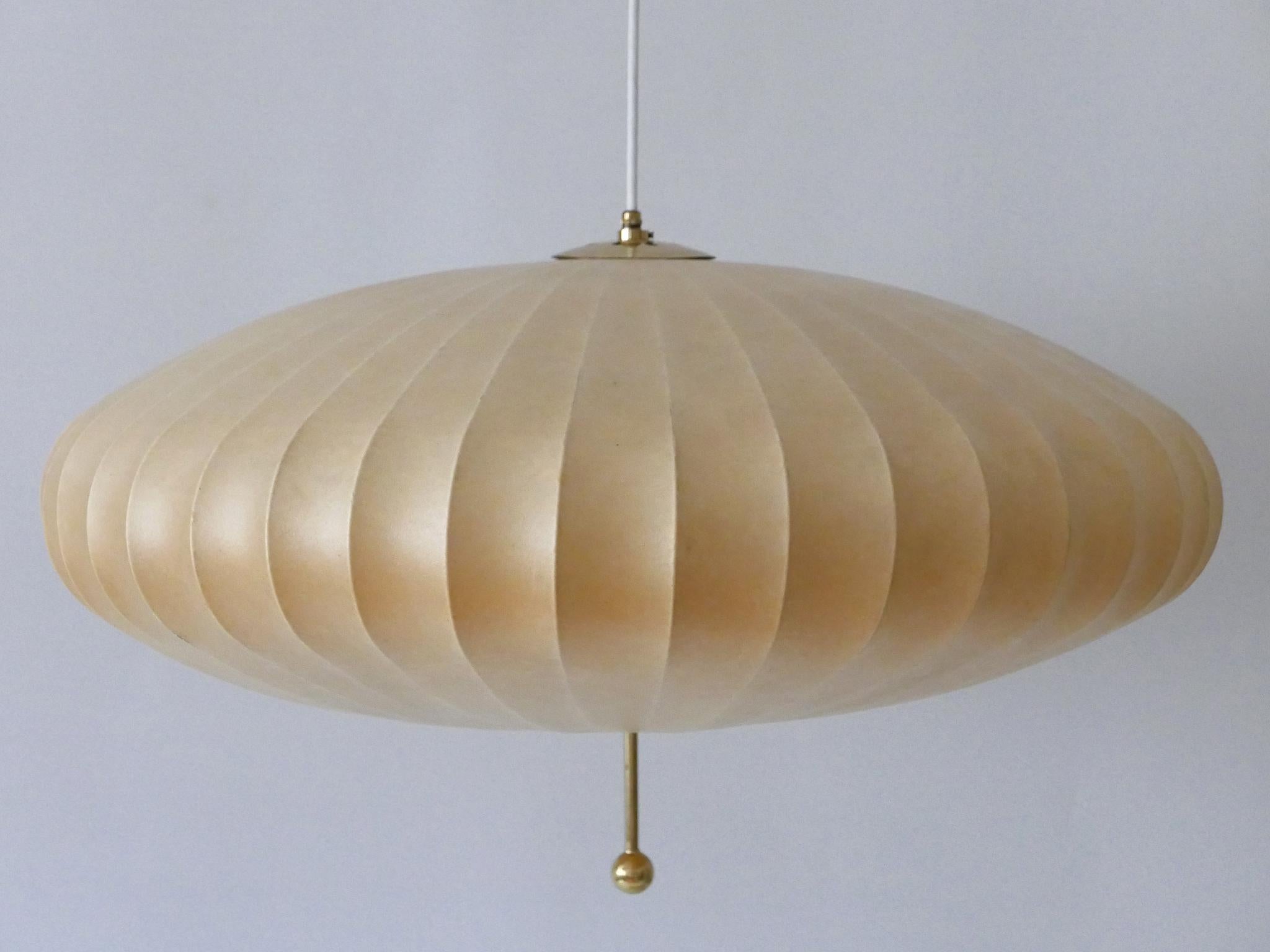 Mid-20th Century Large Mid-Century Modern Cocoon Pendant Lamp or Hanging Light by Goldkant 1960s