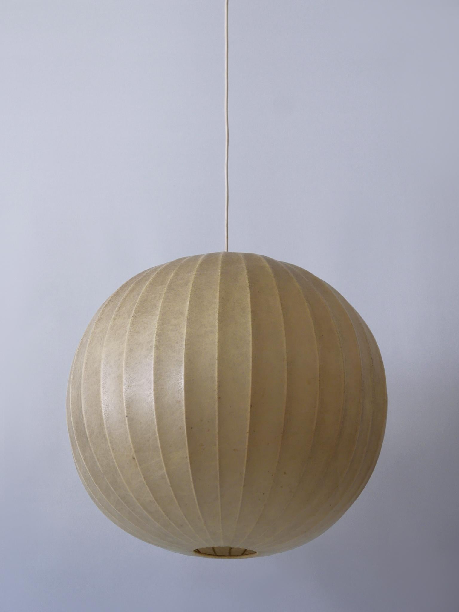 Large Mid-Century Modern Cocoon Pendant Lamp or Hanging Light Germany 1960s In Good Condition In Munich, DE