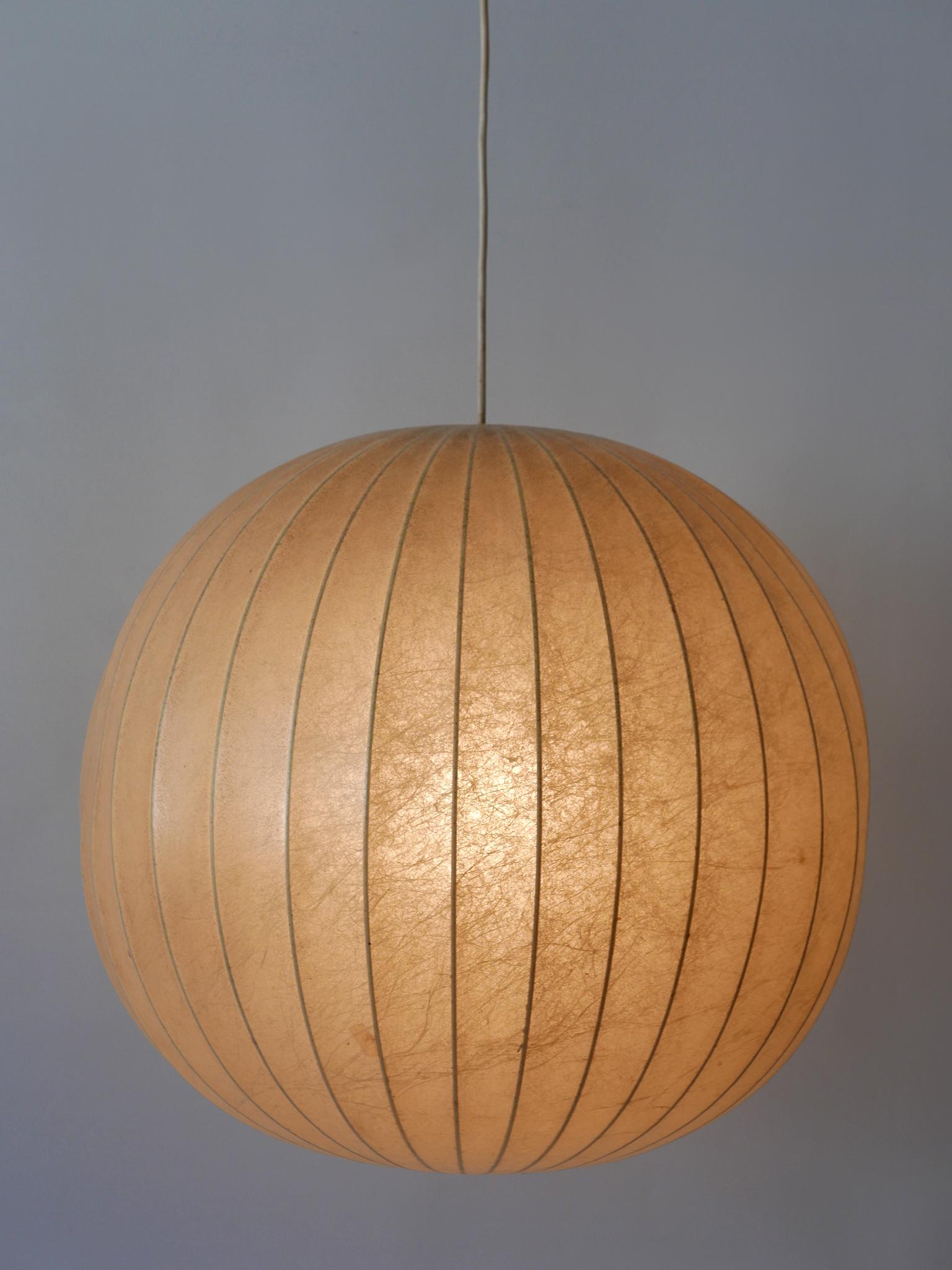Metal Large Mid-Century Modern Cocoon Pendant Lamp or Hanging Light Germany 1960s