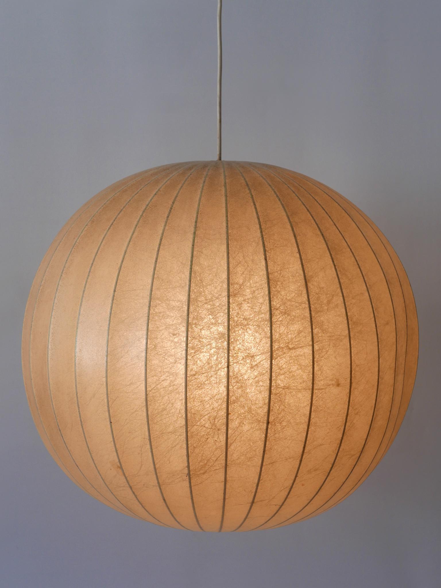 Large Mid-Century Modern Cocoon Pendant Lamp or Hanging Light Germany 1960s 2