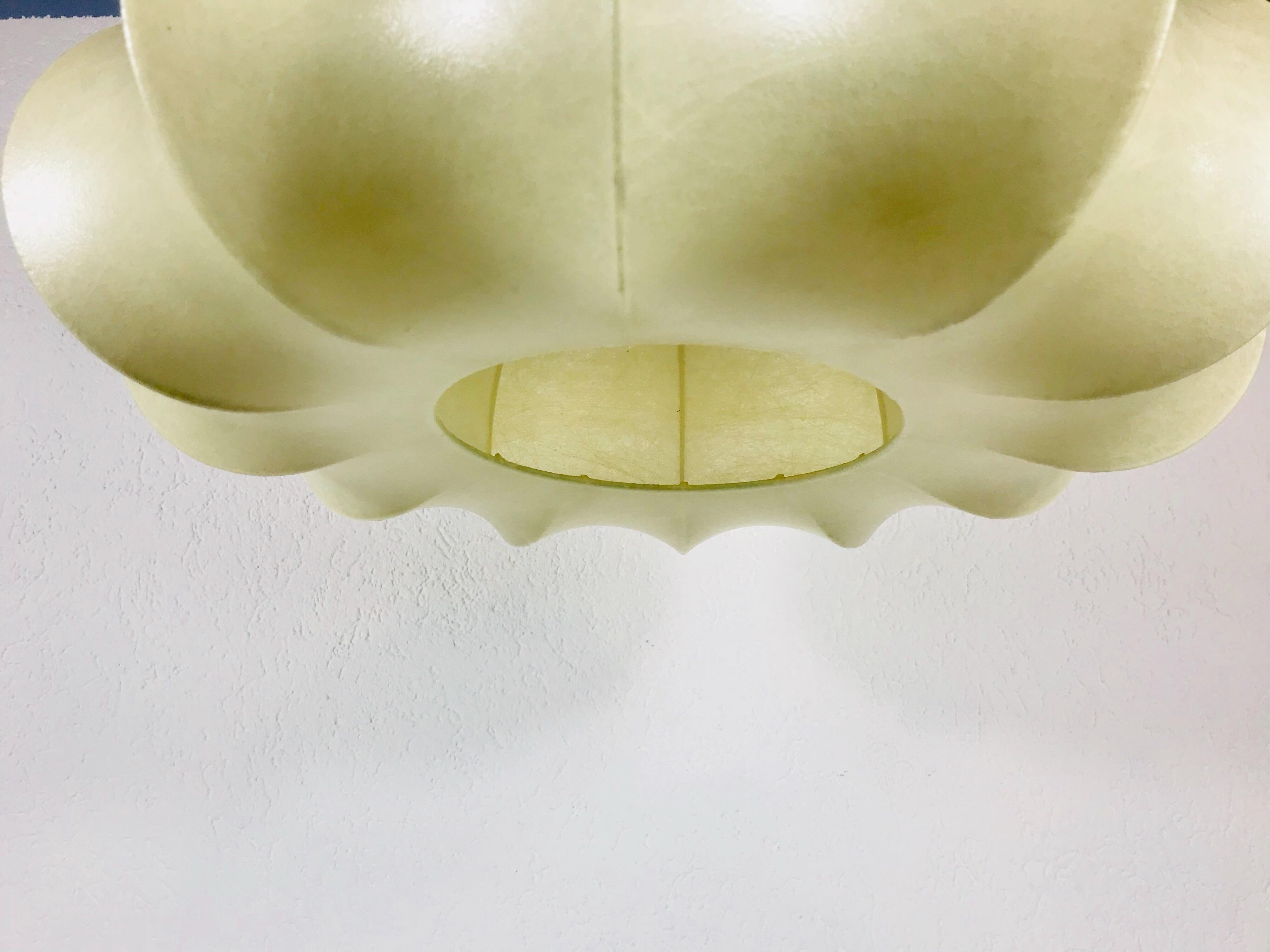 Synthetic Large Mid-Century Modern Cocoon Pendant Light, 1960s, Italy
