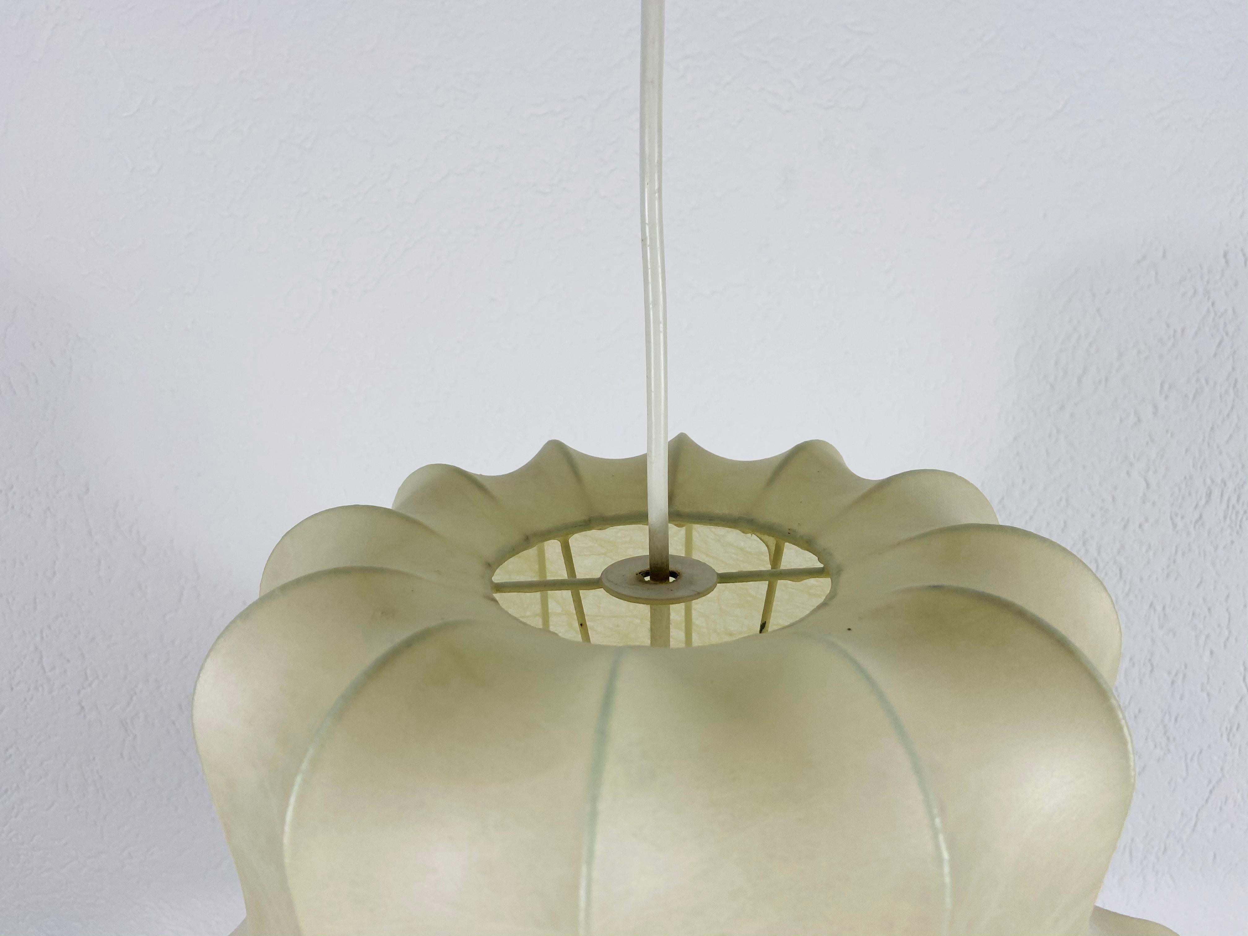 Synthetic Large Mid-Century Modern Cocoon Pendant Light, 1960s, Italy