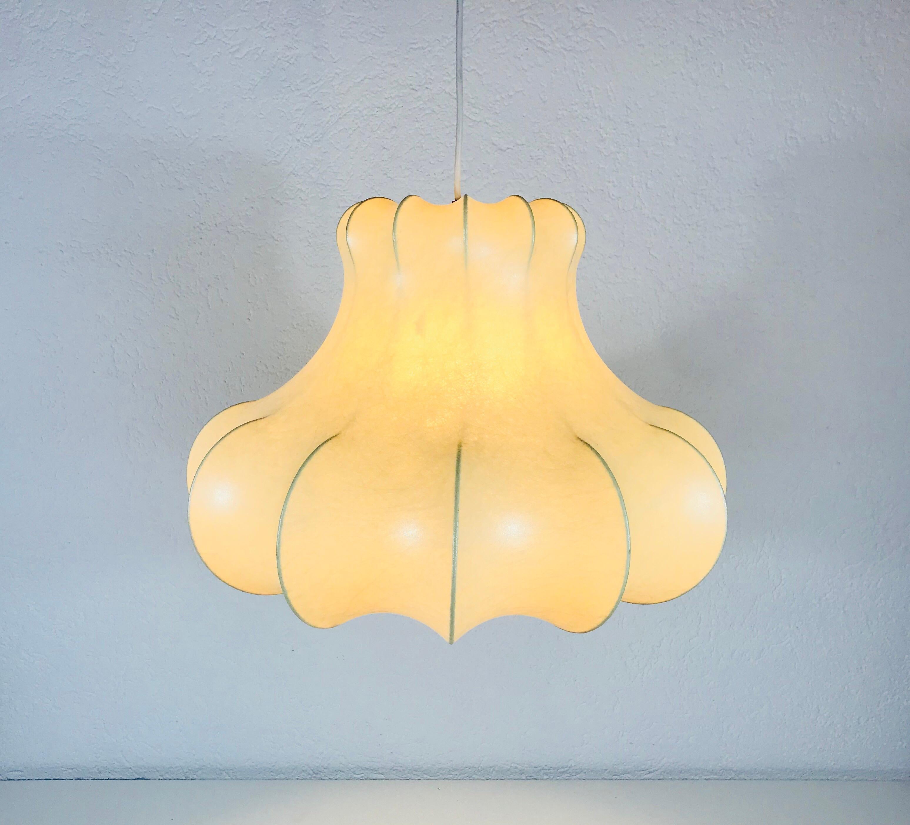 Large Mid-Century Modern Cocoon Pendant Light, 1960s, Italy 2
