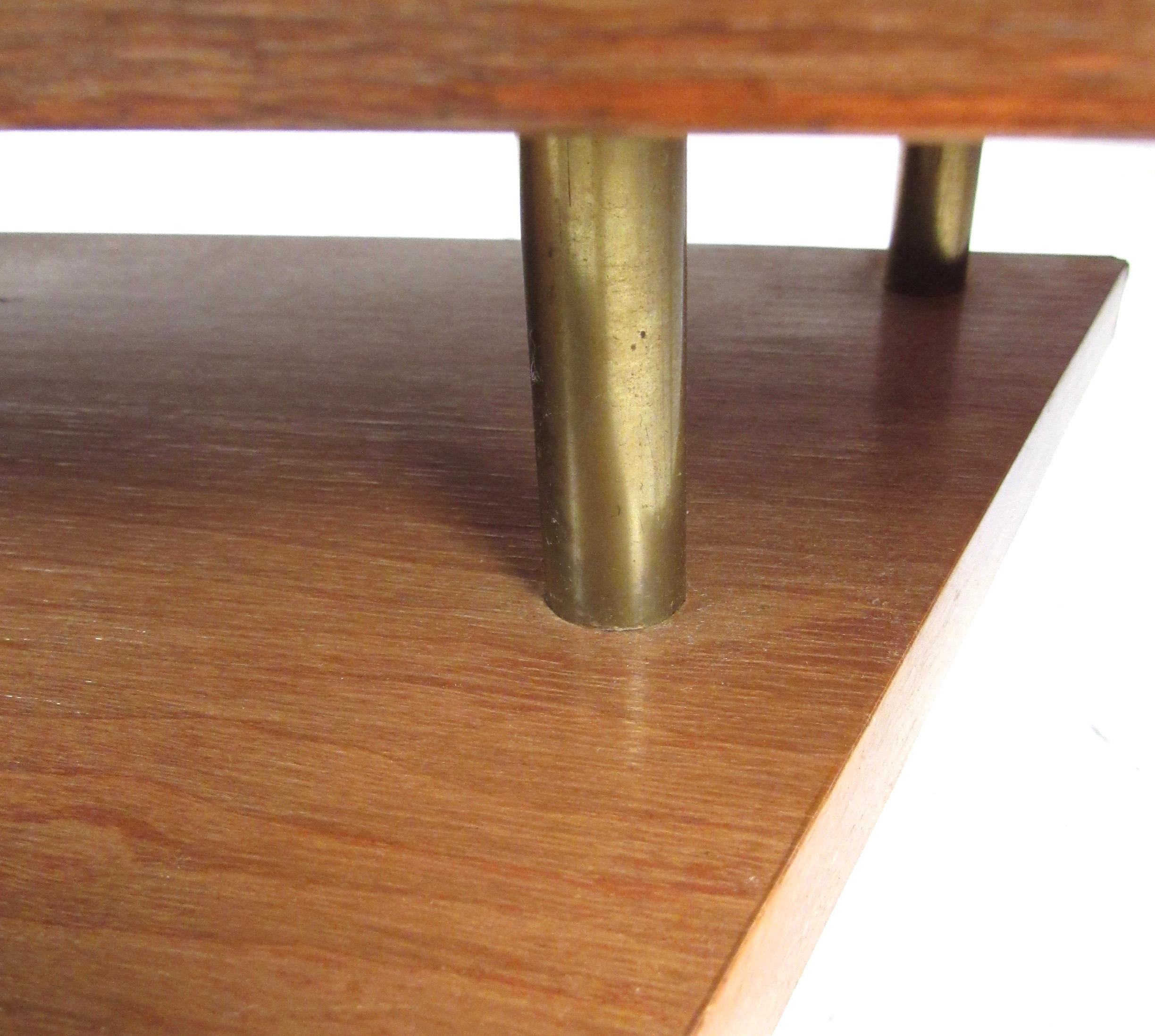 Brass Large Mid-Century Modern Coffee Table For Sale
